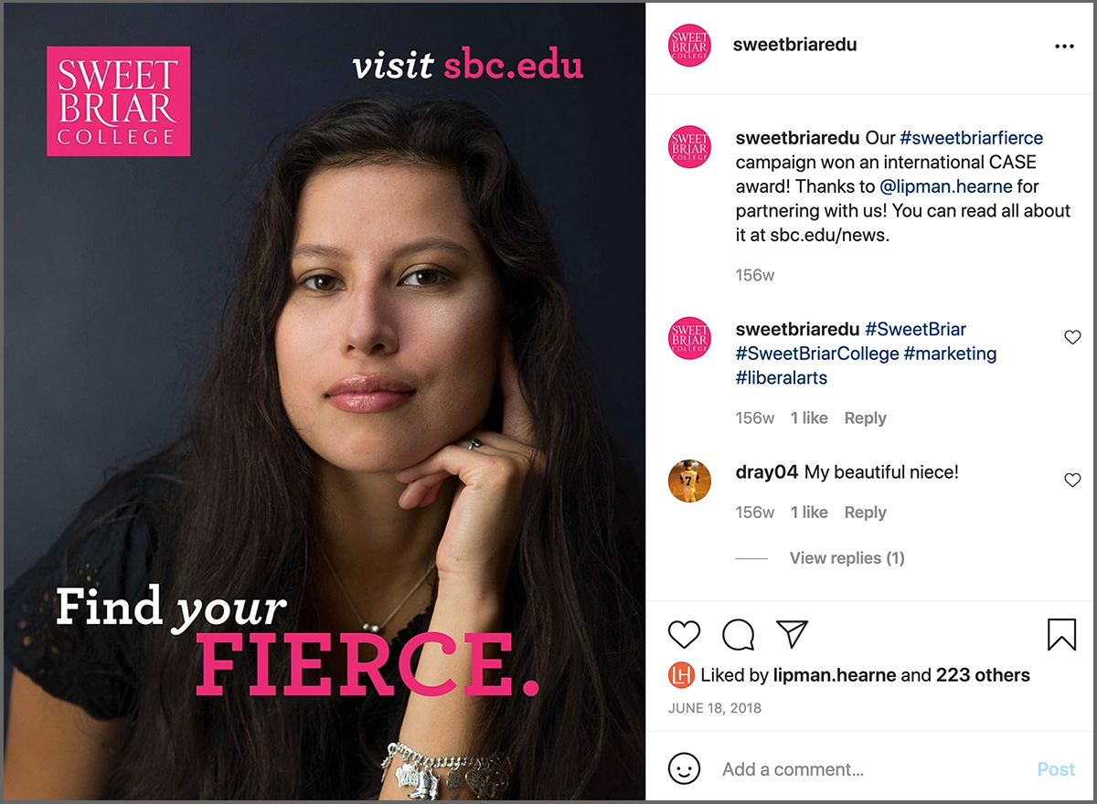 Find your Fierce. Subject is a young Latina woman.