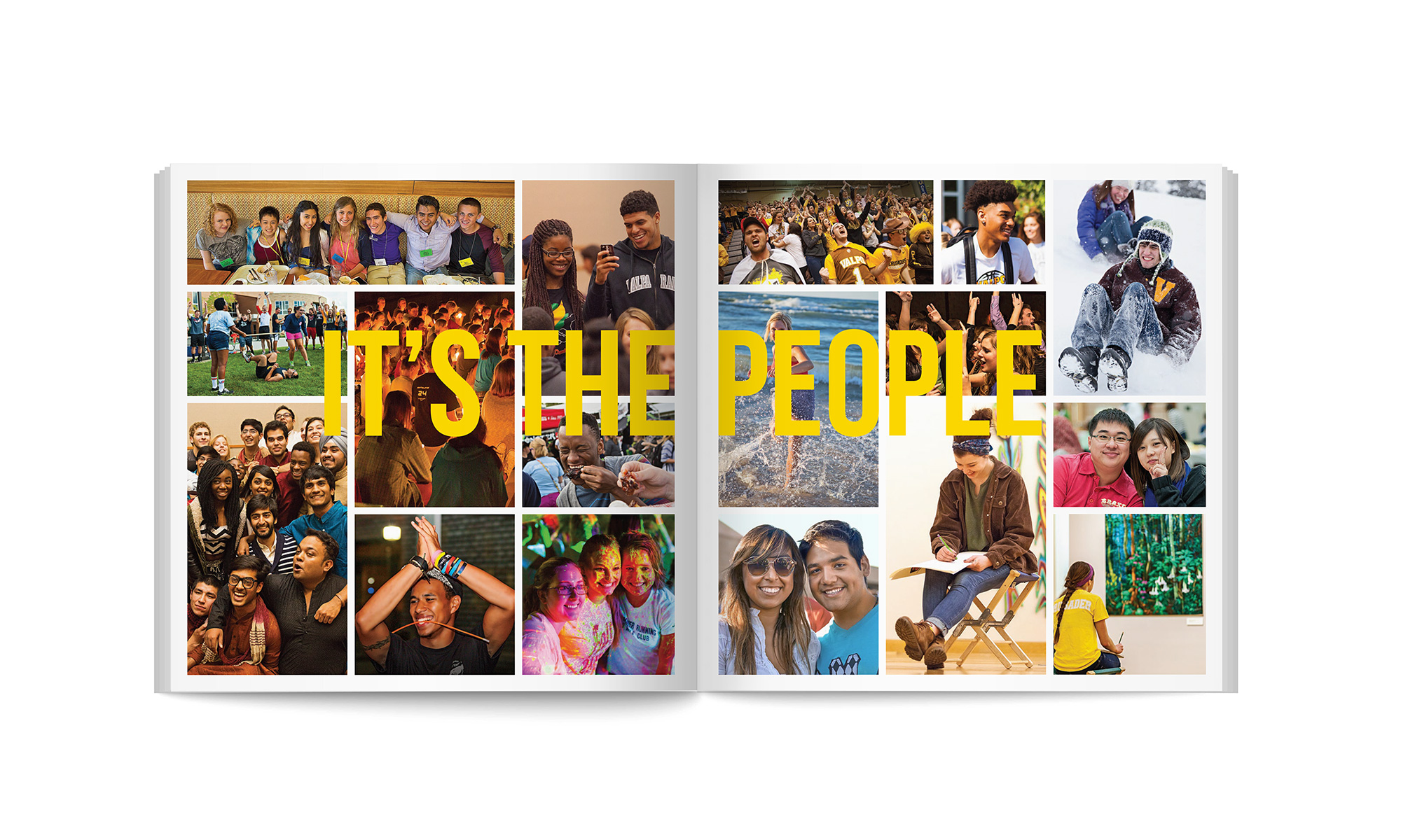 Brochure spread with text It's the people.