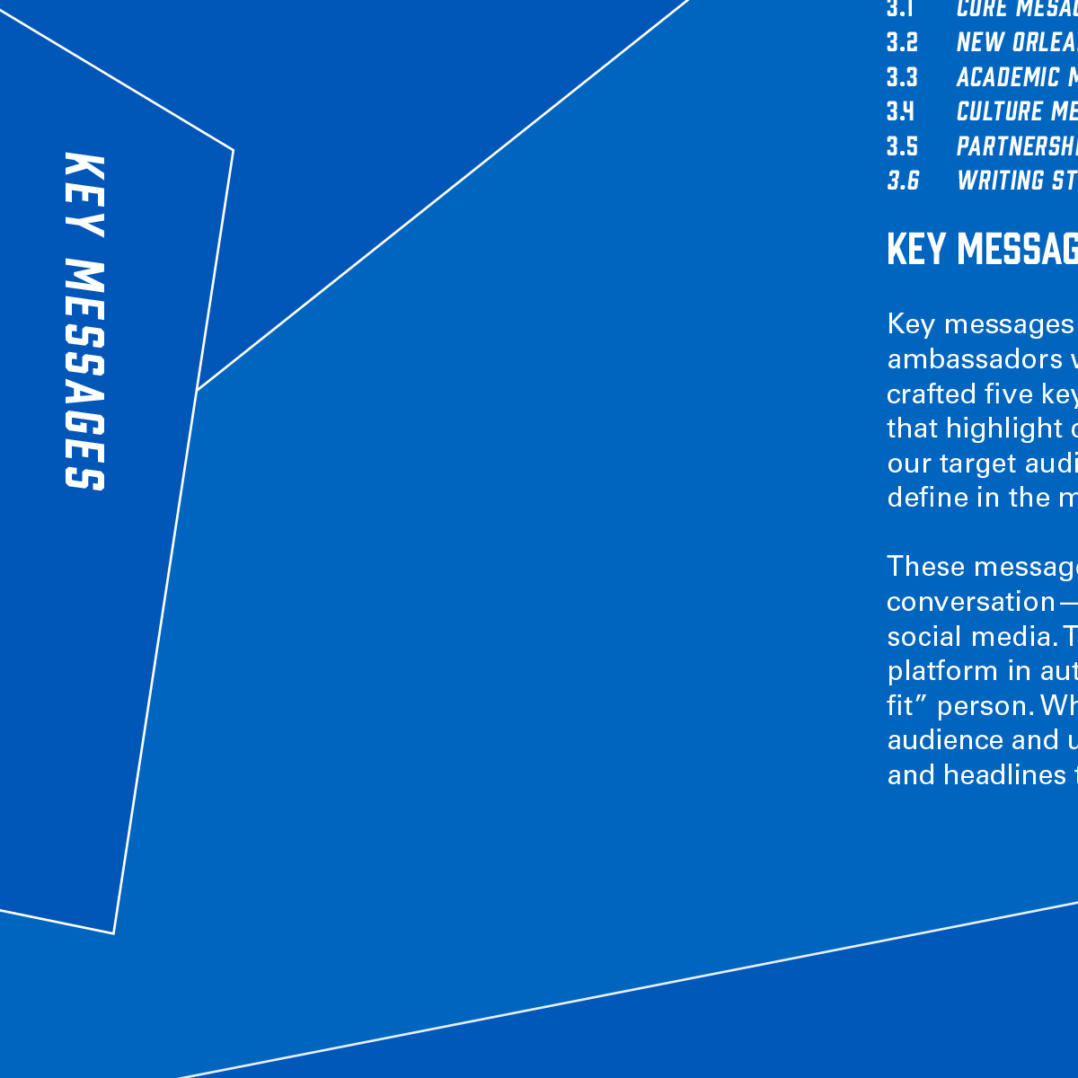 Cover page from brand guide. Image text: Key messages.