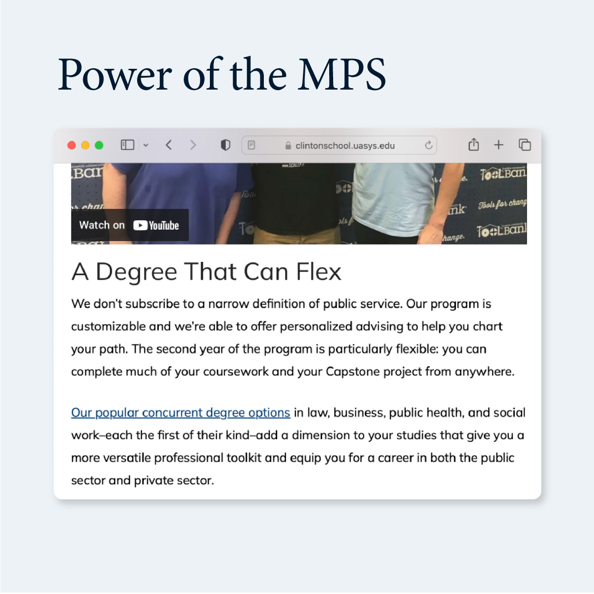 Power of the MPS web page