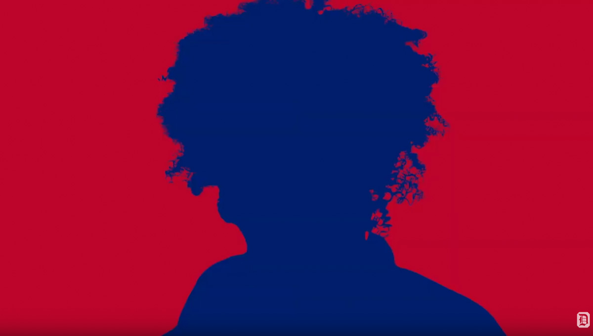 video concept: young woman with afro silhouette