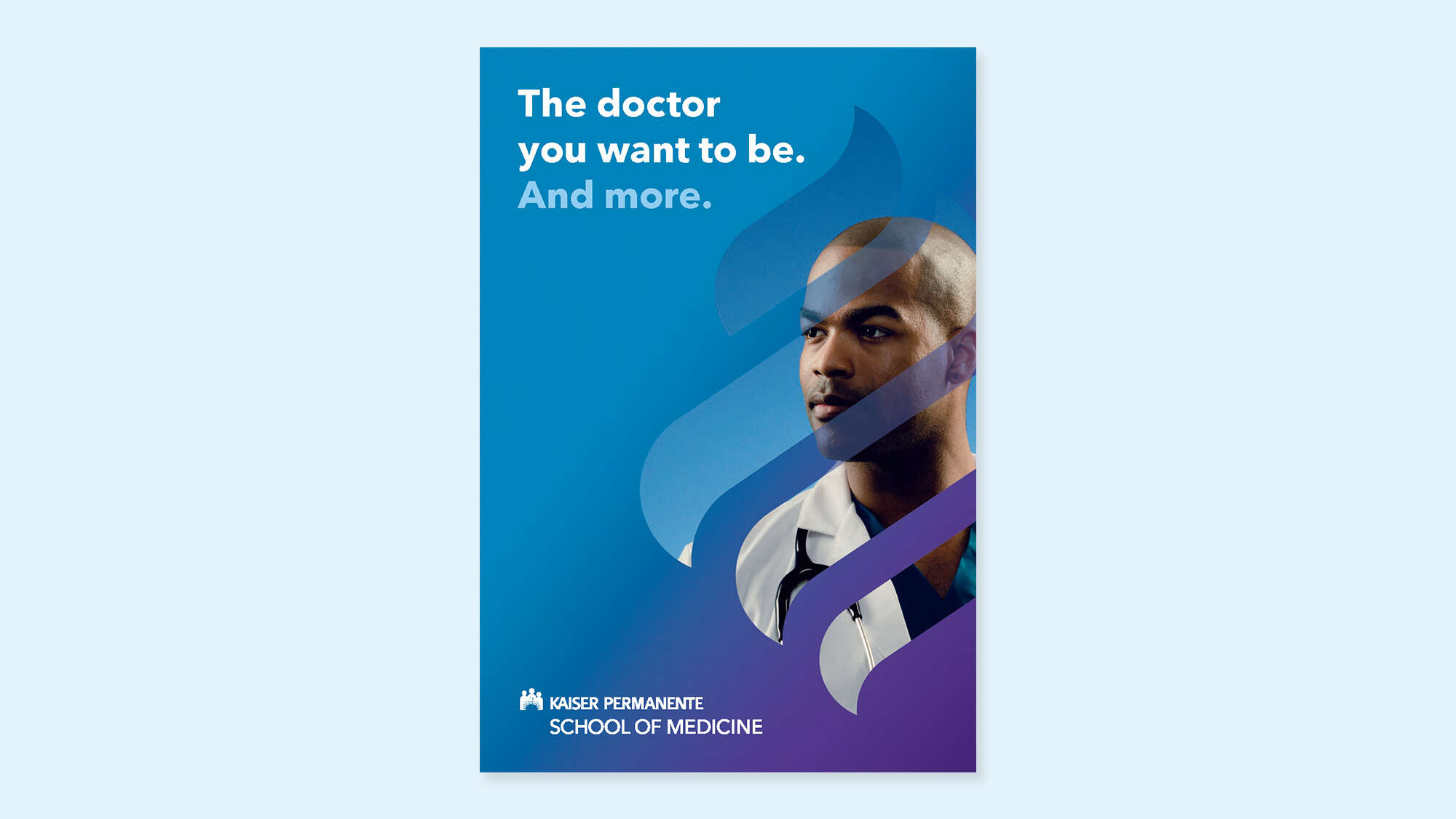 Travel brochure cover: The doctor you want to be. And more.