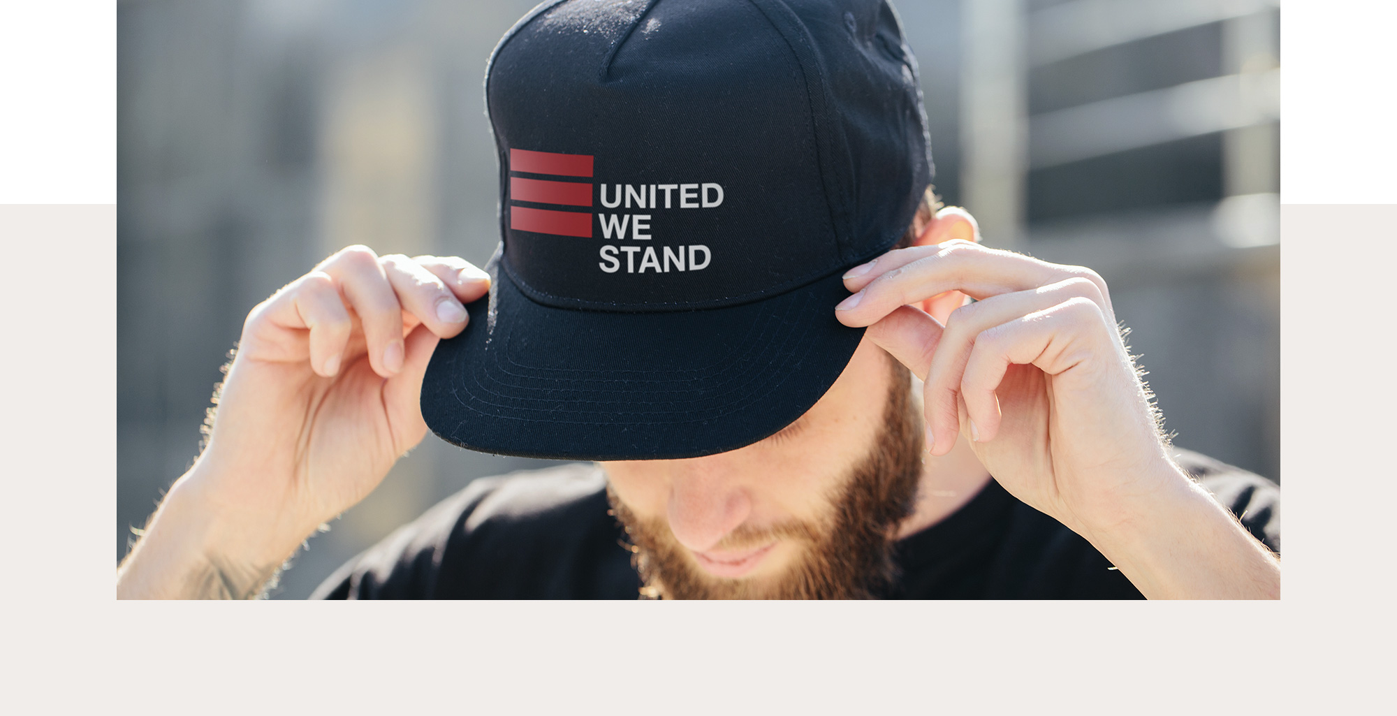 guy with cap with OH United We Stand logo