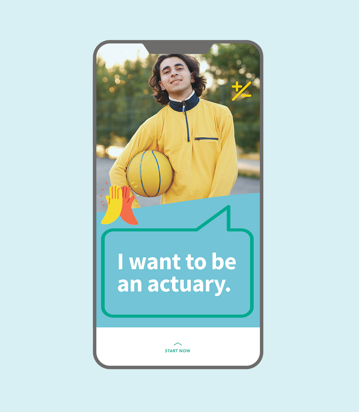 Phone with I Want to Be an Actuary social ad