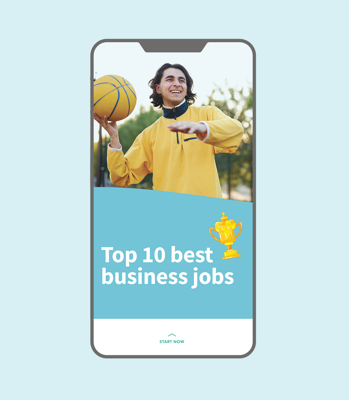 Phone: Young basketball player. Top 10 business jobs