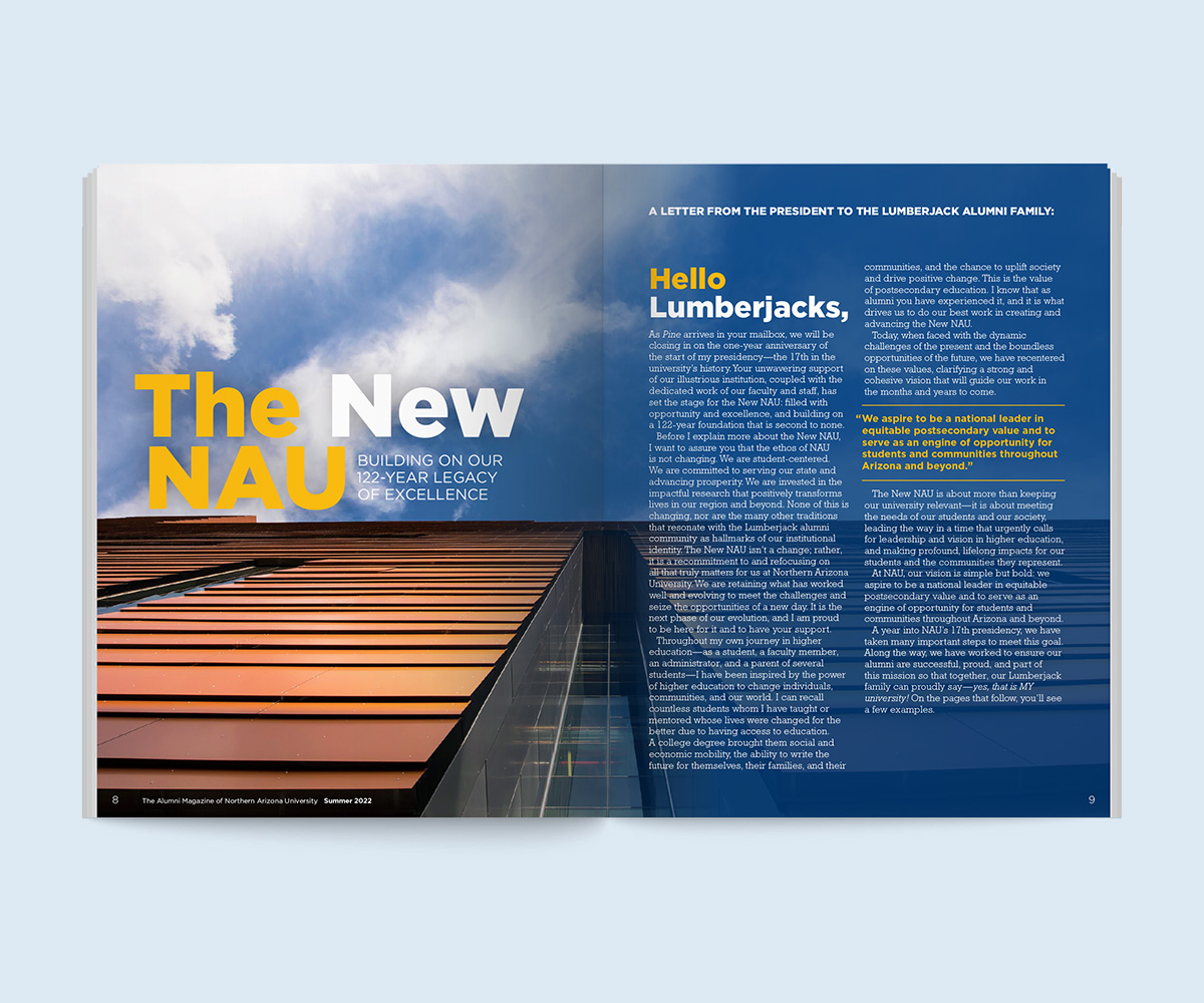 magazine spread: The New NAU