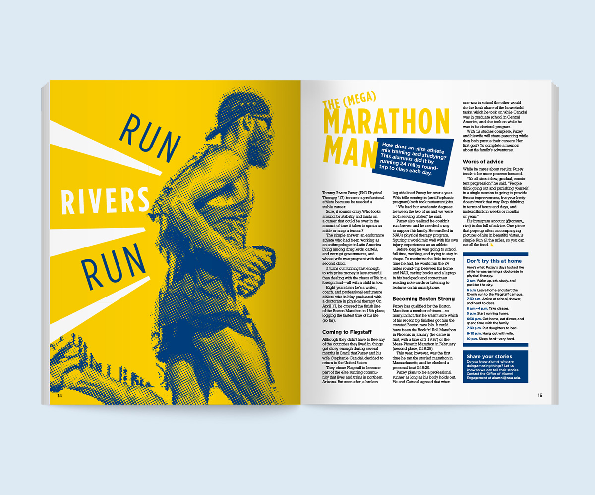 magazine spread: runner