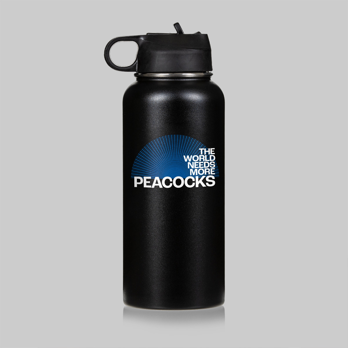 The World Needs More Peacocks water bottle